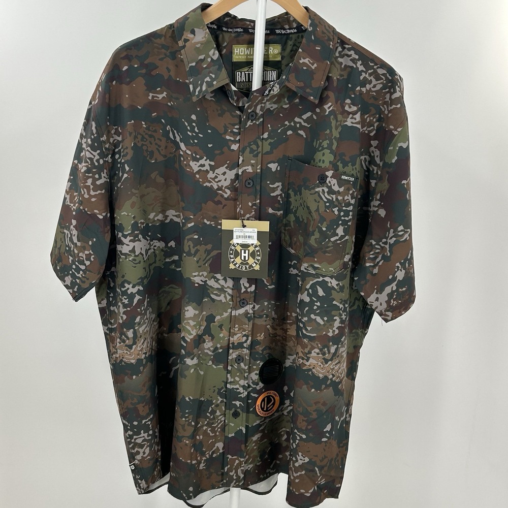 Howitzer Battleborn Camo Button Up Shirt 2XL Hunting Tactical Outdoor NWT